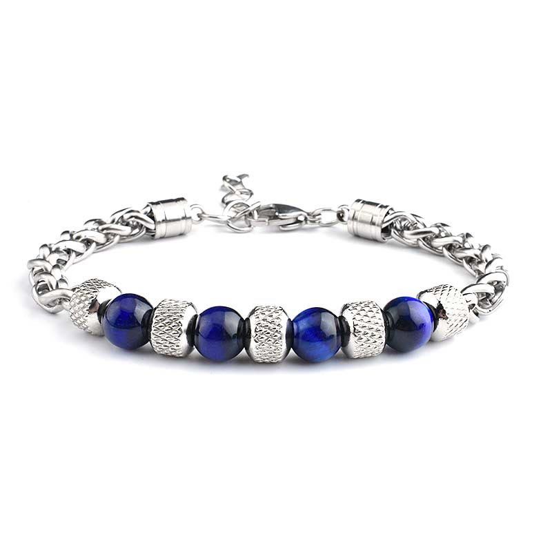 Black Onyx Tiger Eye Bead Courage Bracelet