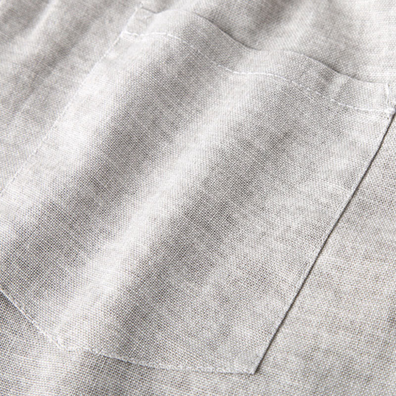 Casual Summer Buttoned Women's Cotton Linen Pants With Pockets