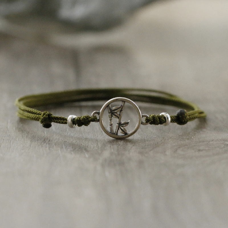 925 Sterling Silver Bamboo Luck String Bracelet