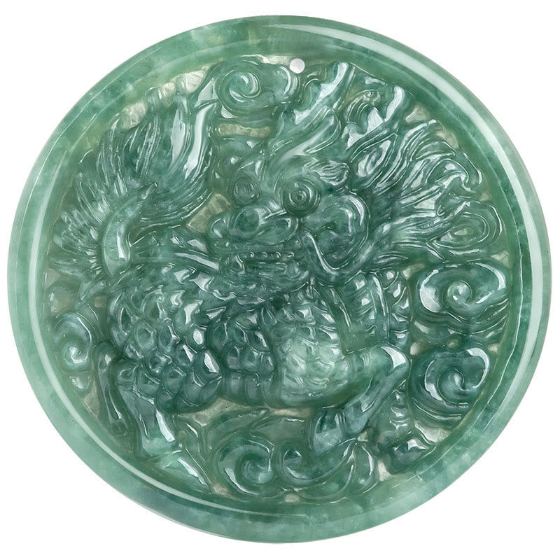 Natural Jade Kirin Abundance String Necklace Pendant
