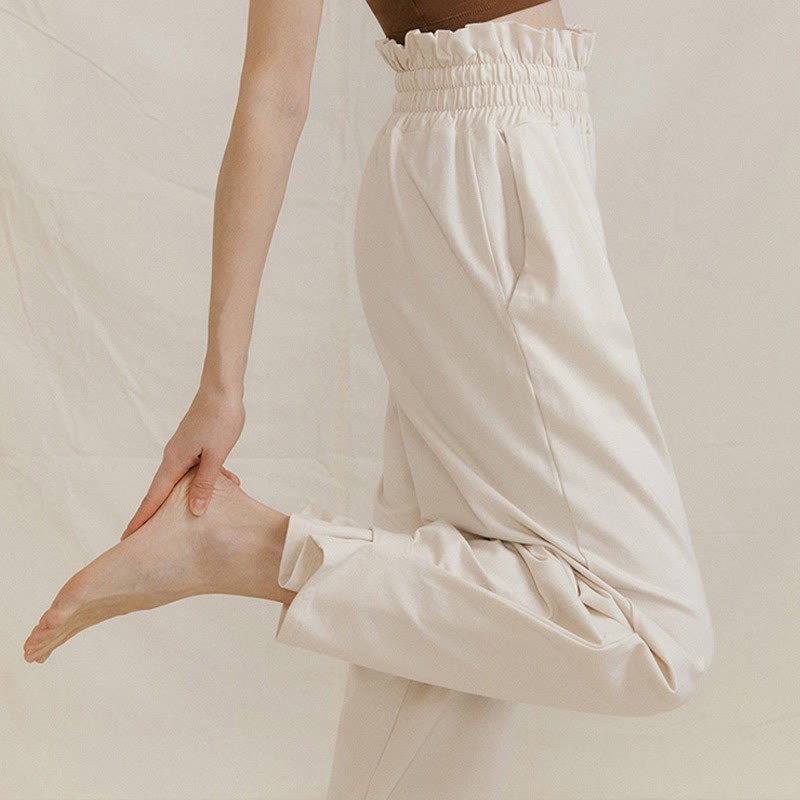 Maple Leaf Pattern Women's Elastic Waist Harem Pants