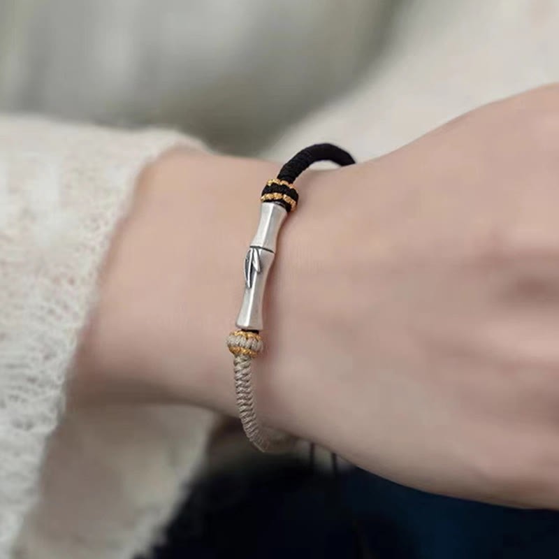 925 Sterling Silver Bamboo Protection Braided Bracelet