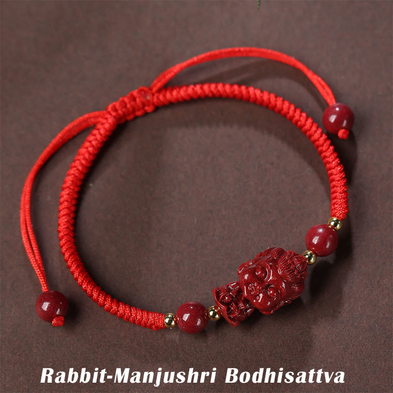 Chinese Zodiac Natal mystic zen Cinnabar Amulet Blessing String Bracelet