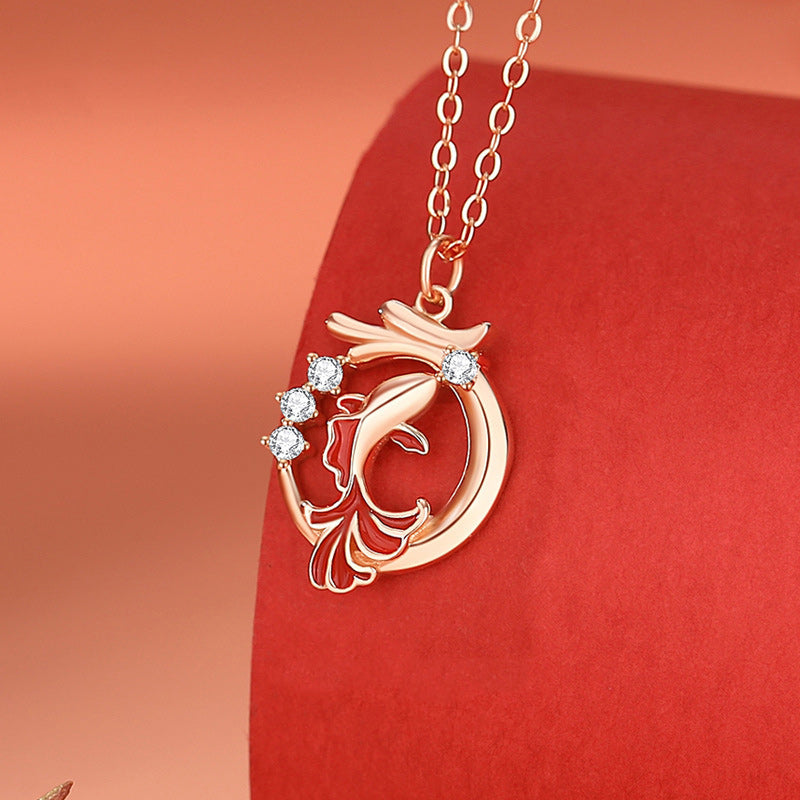 925 Sterling Silver Year Of The Dragon Koi Fish Fu Character Luck Necklace Pendant Bracelet