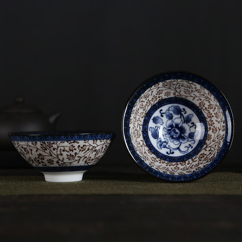 Flowers Fu Character Mountains Lotus Cherry Blossoms Ceramic Teacup Kung Fu Tea Cup