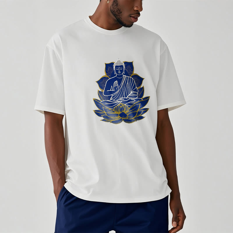 mystic zen Sitting On The Lotus Cotton Tee T-shirt