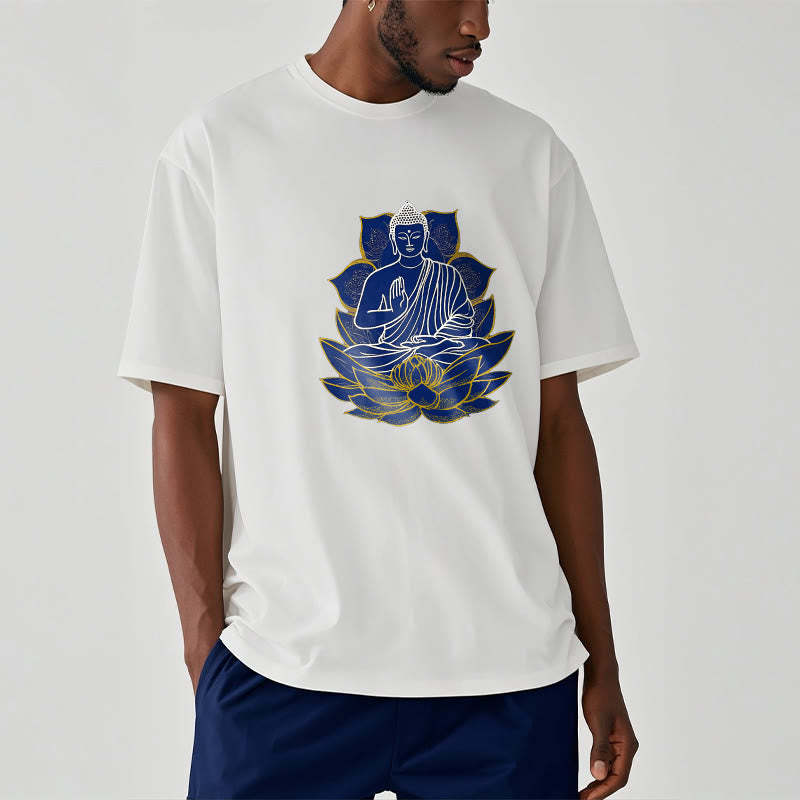 mystic zen Sitting On The Lotus Cotton Tee T-shirt