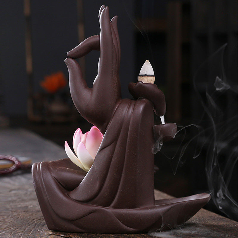 Tibetan Lotus Blessing Incense Burner Decoration