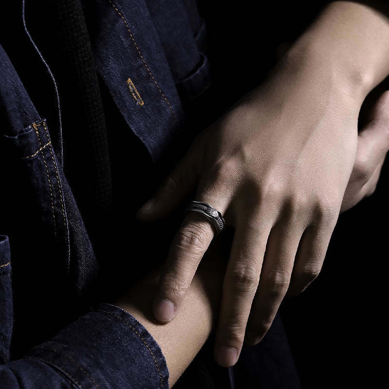 999 Sterling Silver Snake-shaped Year Of The Snake Protection Ring