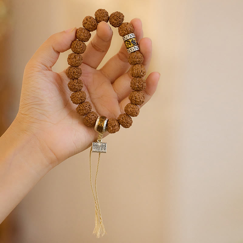 Tibet Rudraksha Bodhi Seed Amulet Wealth Luck Bracelet