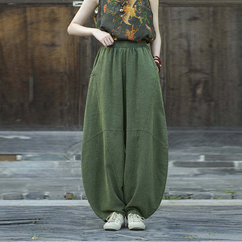 Cotton Linen Pants Harem Trousers Loose Zen Yoga Tai Chi Women's Pants