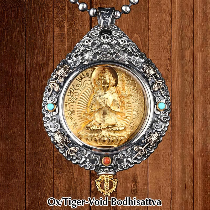 Chinese Zodiac Natal mystic zen Thangka Nine Palaces Eight Diagrams Wealth Rotatable Necklace Pendant