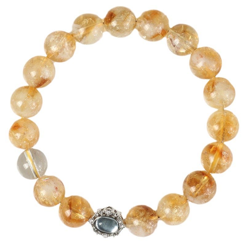 Natural Citrine Rutilated Quartz Prosperity Bracelet