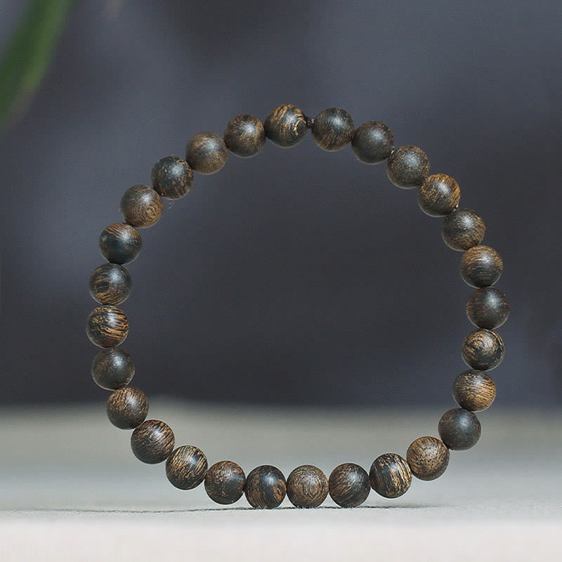 Rare Brunei Black Qinan Agarwood Peace Strength Bracelet