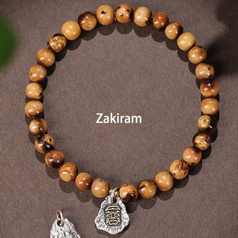 925 Sterling Silver Natural Golden Sea Willow Zakiram Goddess of Wealth Lucky fortune Fu Character Success Bracelet