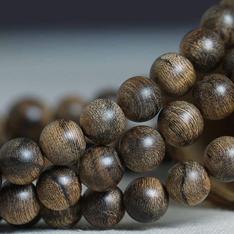 108 Mala Beads Natural Tarakan Agarwood Ward Off Evil Spirits Bracelet