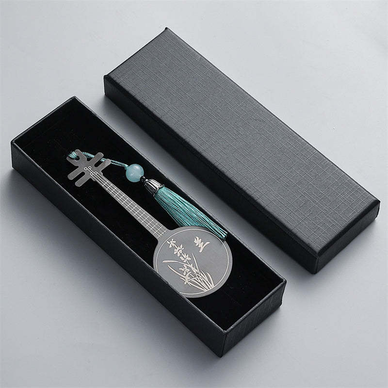 Classical Musical Instruments Pipa Guzheng Guqin Ruan Metal Bookmarks Tassel With Gift Box