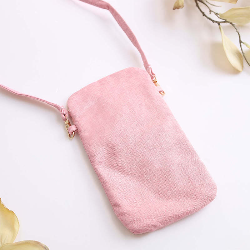Small Embroidered Flowers Crossbody Bag Shoulder Bag Cellphone Bag 11*20cm