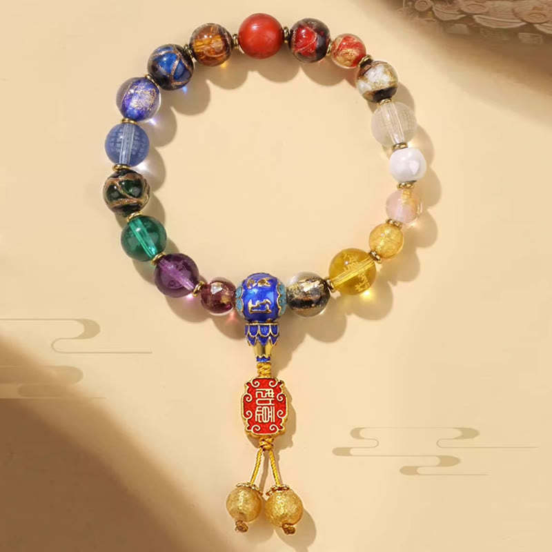 Tibetan Colorful Incense Ash Liuli Glass Bead Om Mani Padme Hum Dorje Vajra 18 Beads Wrist Mala
