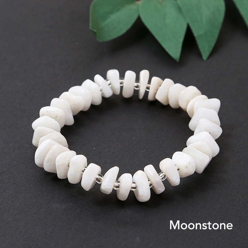 Natural Irregular Shape Stone Crystal Meditation Balance Bracelet