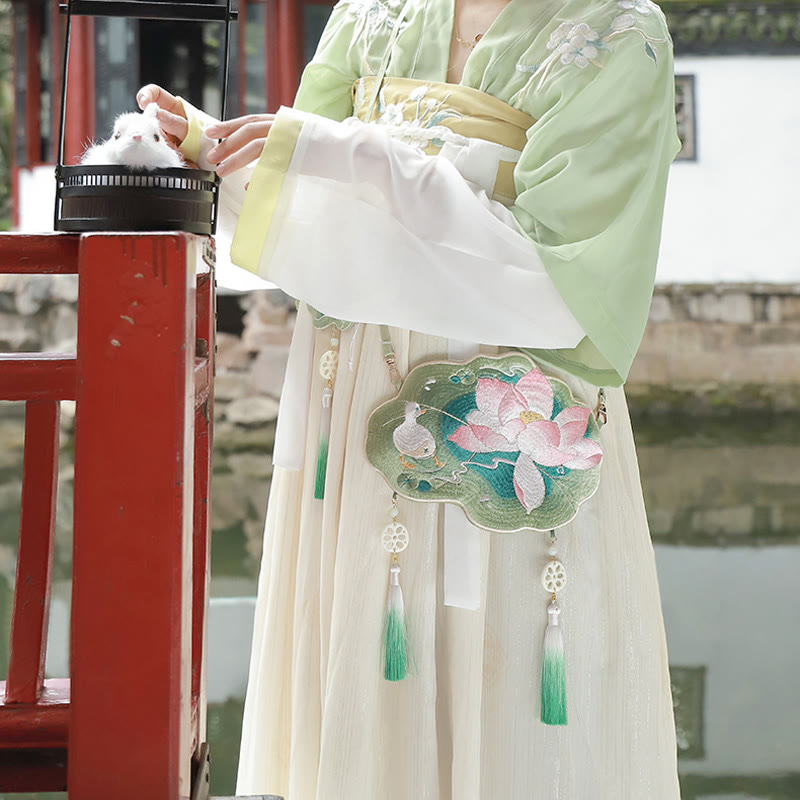 Luck Embroidery Lotus Koi Fish Rabbit Flower Hanfu Bag Crossbody Bag Shoulder Bag