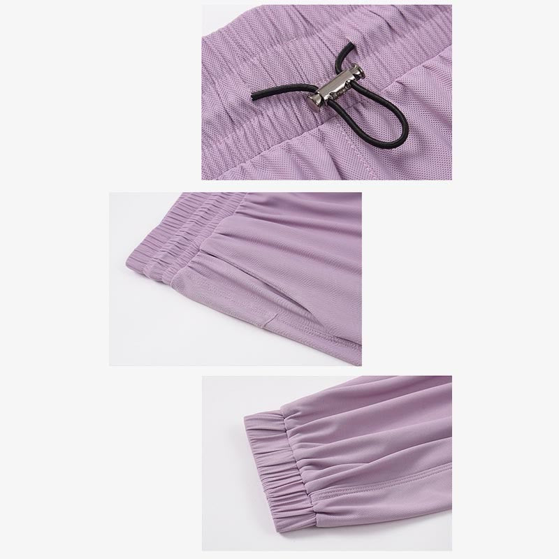 Solid Color Loose Yoga Sports Track Pants With Pockets