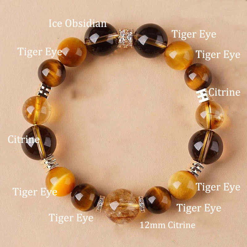 Citrine Topaz Tiger Eye Happiness Bracelet