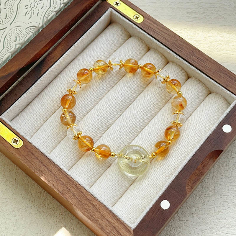 Peace Buckle Citrine Crystal Prosperity Bracelet