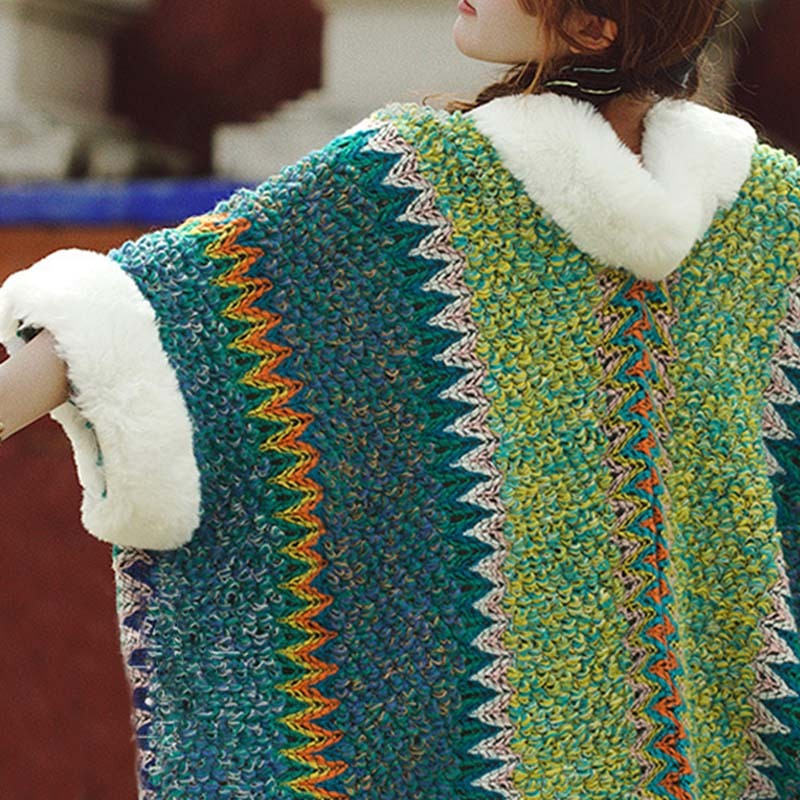 Tibetan Multicolored Striped Shawl Winter Cozy Travel Scarf Wrap