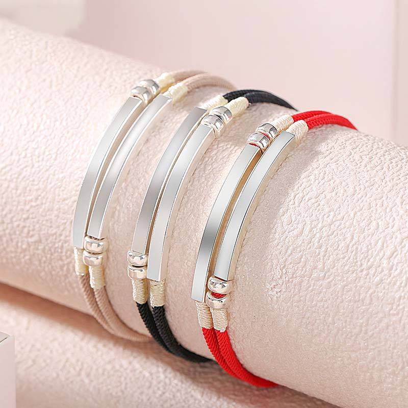 925 Sterling Silver Red String Layered Braid Bracelet
