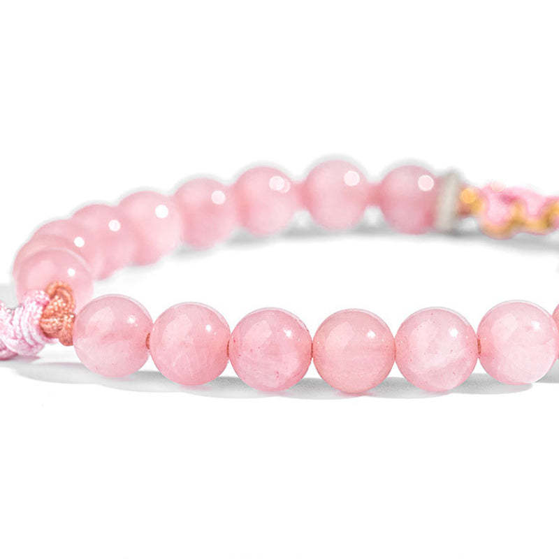 999 Sterling Silver Natural Red Agate Pink Crystal Cherry blossom Bracelet