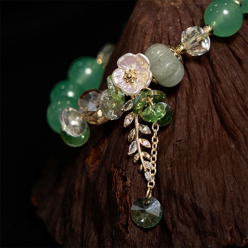 Blue Crystal Amethyst Sun Stone Green Aventurine Healing Bracelet