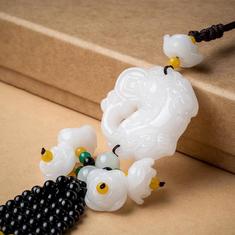 FengShui Jade PiXiu Blessing Car Pendant Decoration
