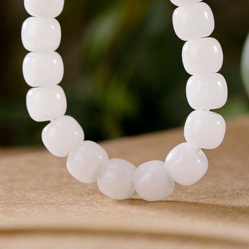 Hetian White Jade Happiness Blessing Bracelet
