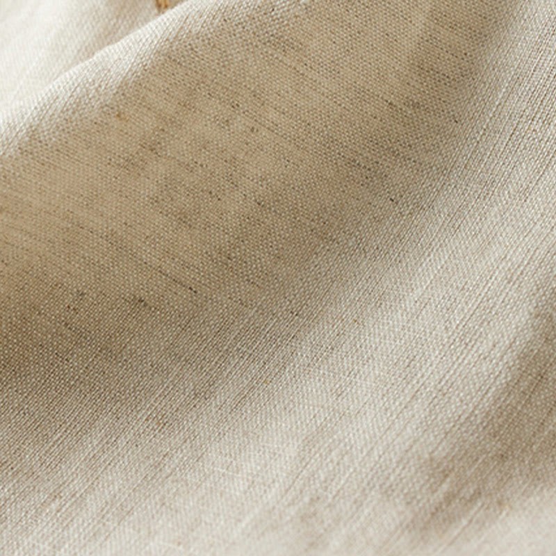 Wild Simple Design Embroidery Drawstring Cotton Linen Women's Shorts With Pockets