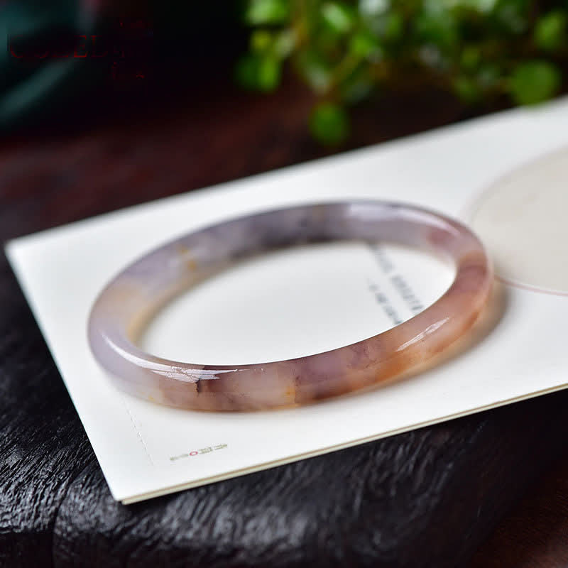 Purple Golden Silk Jade Wealth Bracelet Bangle