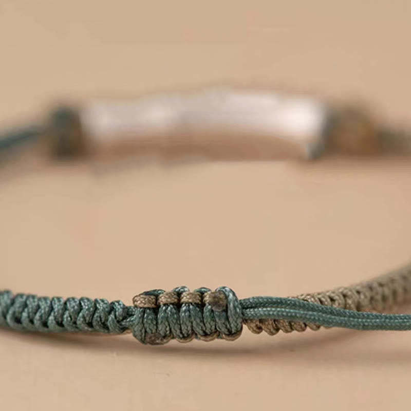 925 Sterling Silver Bamboo Protection Braided Bracelet