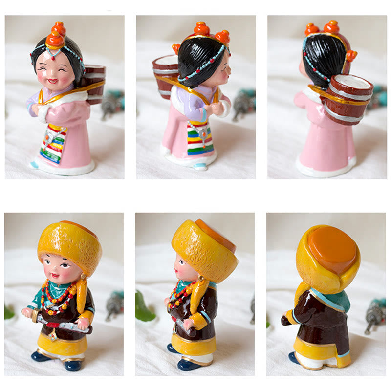 Hand Painted Tibetan Figures Creative Home Office Car Decoration Ornament