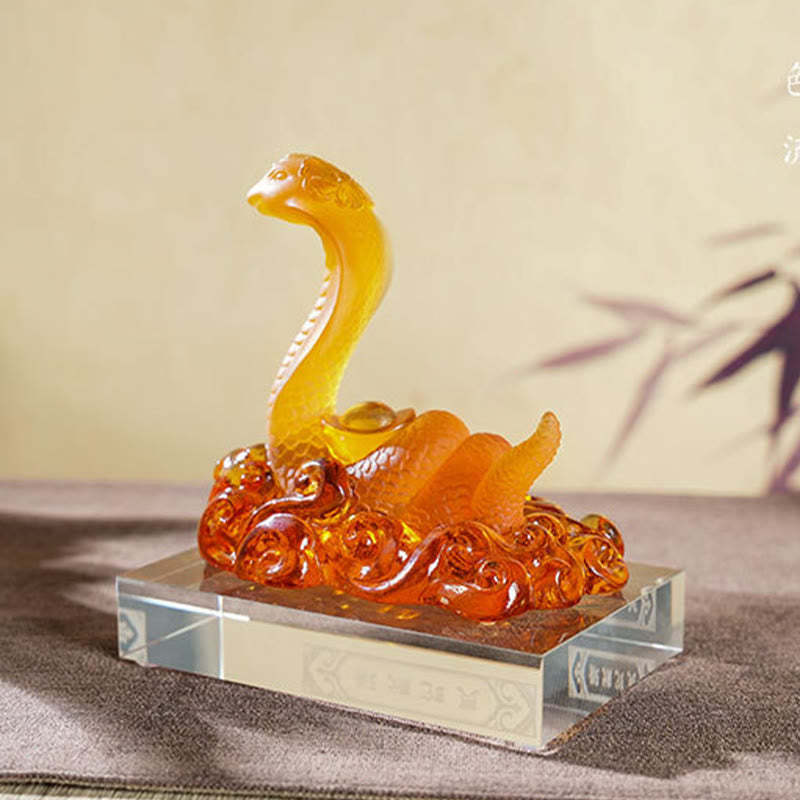 Year Of The Snake Ingot Liuli Art Piece Home Decoration