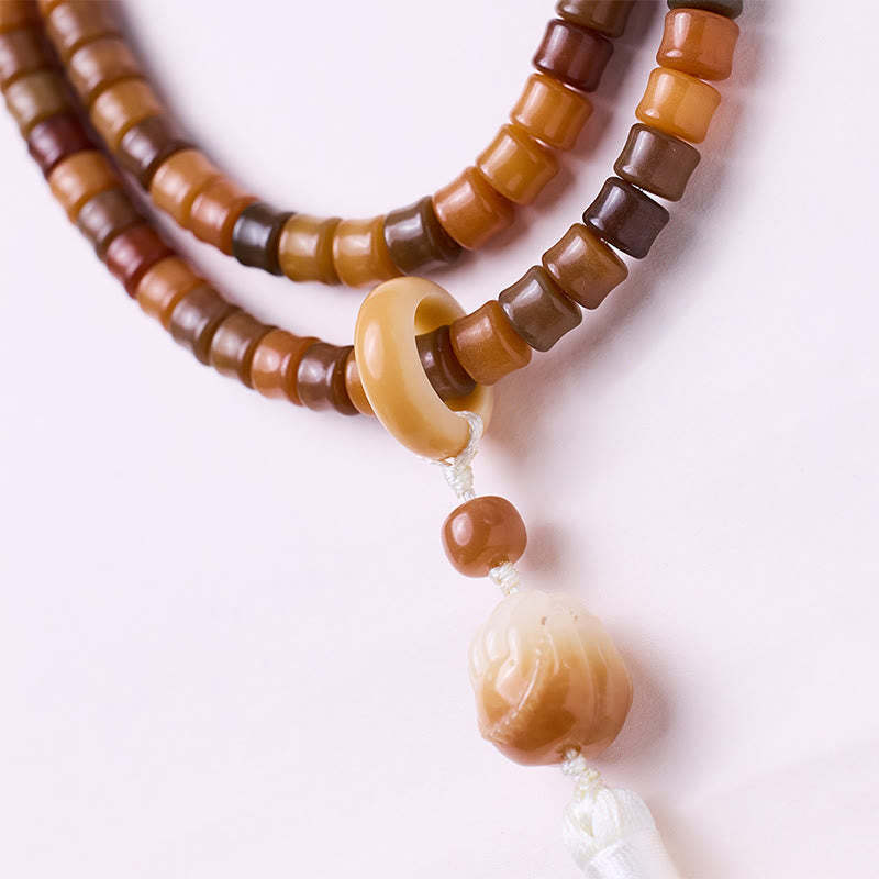 108 Mala Beads Bodhi Seed mystic zen Hand Lotus Engraved Harmony Bracelet