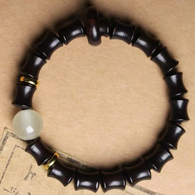 Ebony Green Sandalwood Black Rosewood Bamboo Peace Bracelet