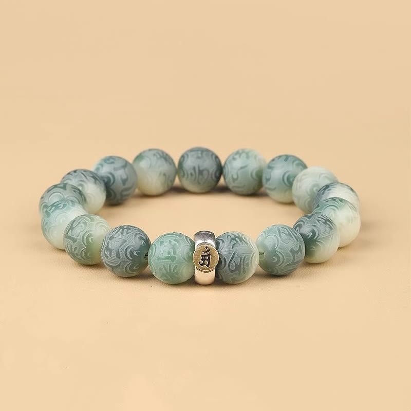 Chinese Zodiac Natal mystic zen Bodhi Seed Om Mani Padme Hum Engraved Wisdom Bracelet