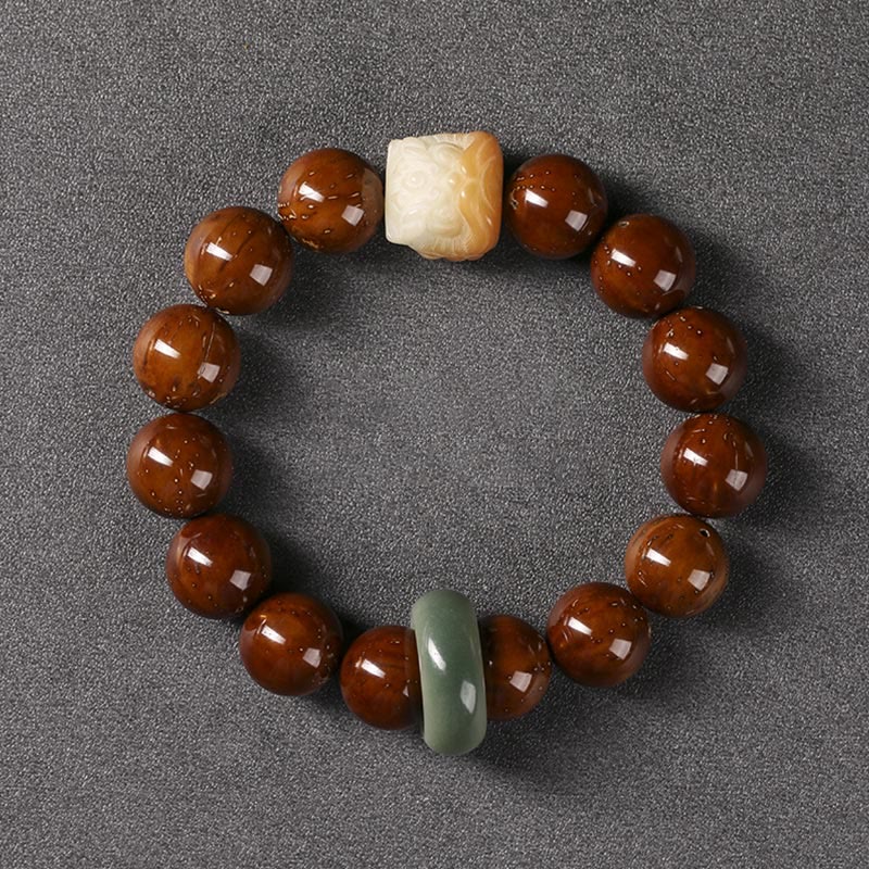 Purple Bodhi Seed Dancing Lion Wisdom Bracelet