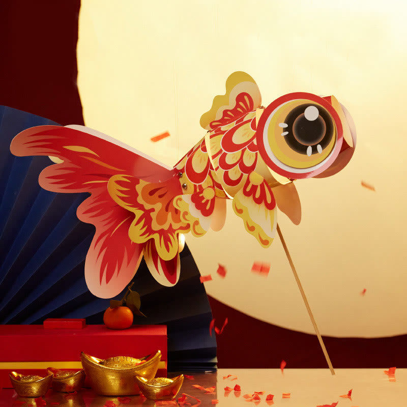 DIY Fortune Luck Koi Fish Paper Lantern Lamp Mid-Autumn Festival Child Kids Lantern Decoration