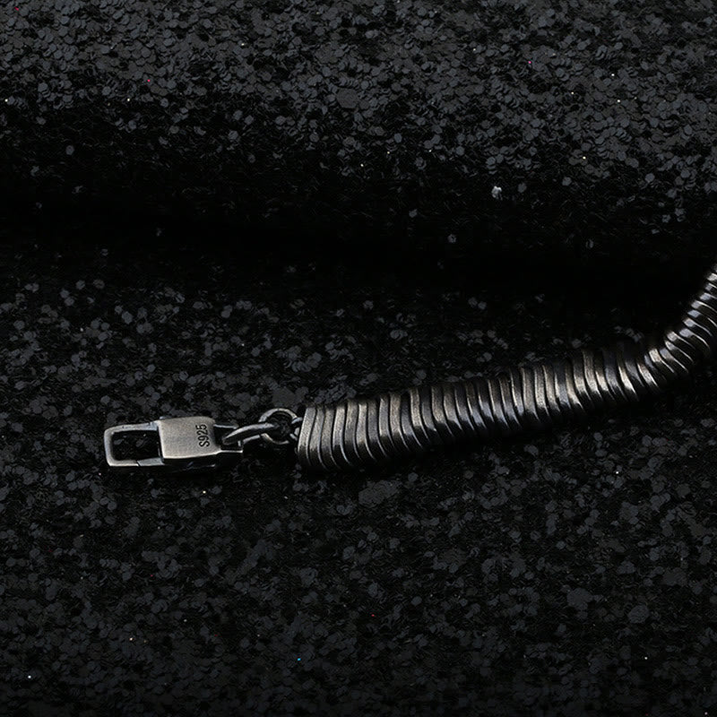 925 Sterling Silver Vintage Twisted Design Wealth Healing Chain Bracelet