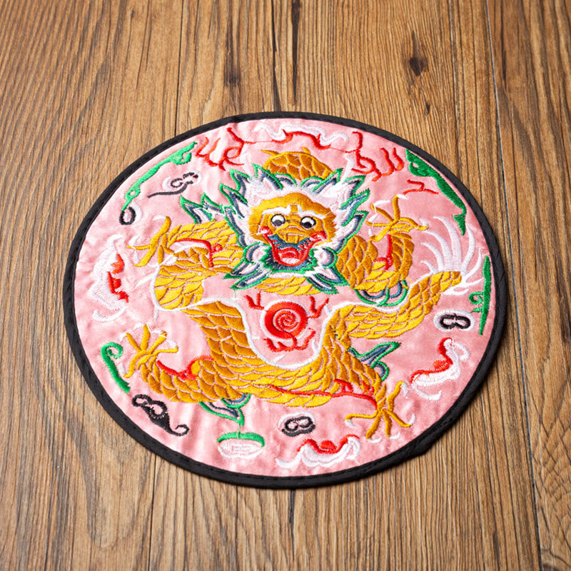 Dragon Embroidery Cup Mat Pad Tea Cup Coaster Kung Fu Tea Mat