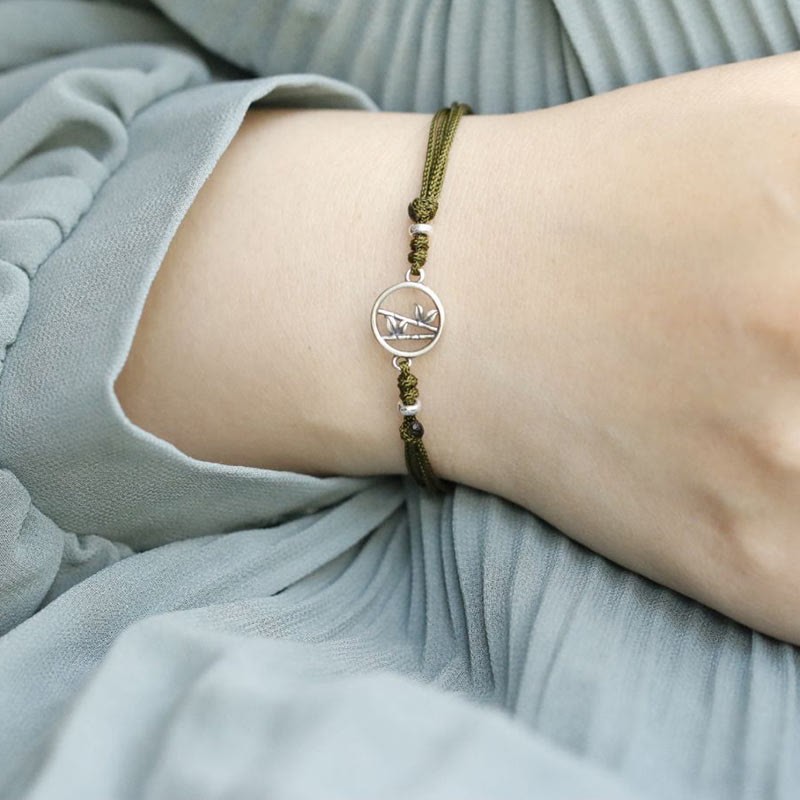 925 Sterling Silver Bamboo Luck String Bracelet