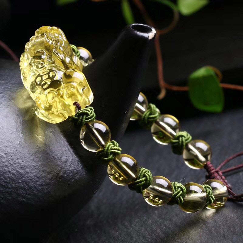Natural Citrine Pixiu Wealth Protection Bracelet