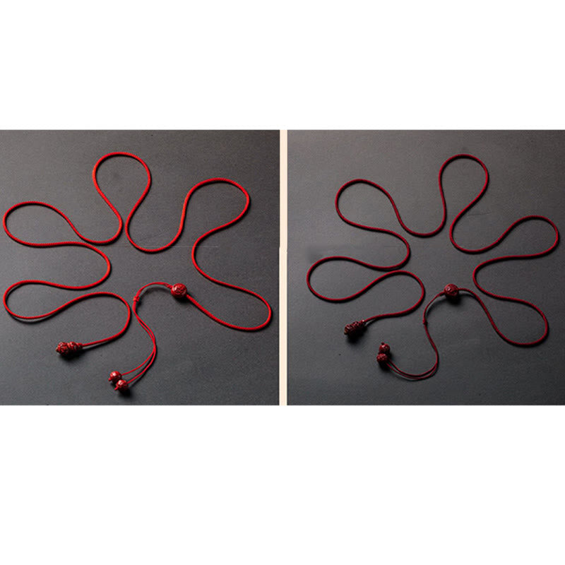 Natural Cinnabar Chinese Zodiac?Gourd Calm Blessing Red String Belly Chain