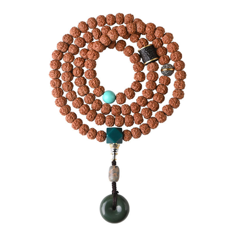 Bodhi Seed Three-eyed Dzi Bead mystic zen Hand Charm Wealth Bracelet